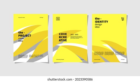 Kreatives Papierbündel, A4-Größe mit gelbem Thema, perfekt für Marketingzwecke, Cover, Prospekte, Plakate, Jahrbücher und mehr