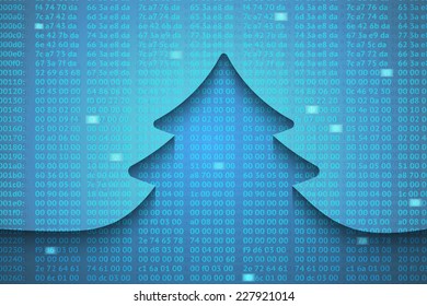 Creative paper Christmas tree background. Vector Illustration.