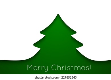 Creative paper Christmas tree background. Vector Illustration.