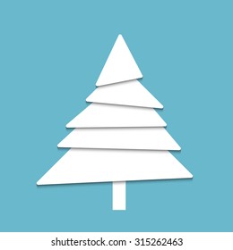 Creative paper Christmas tree background. Vector Illustration.