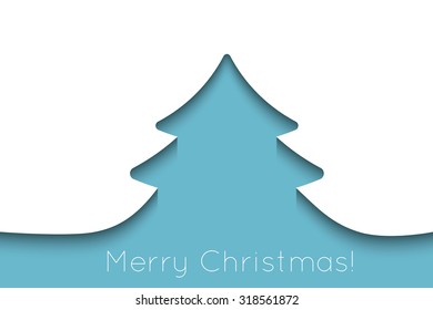 Creative paper Christmas tree background. Vector Illustration.