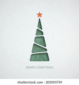 Creative paper Christmas tree. Eps10 vector Illustration.