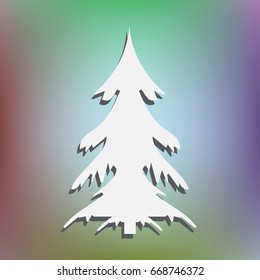 Creative paper Christmas tree. Eps10 vector Illustration.