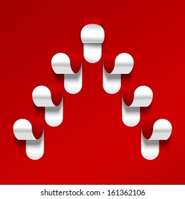 Creative paper Christmas tree. Vector Illustration.