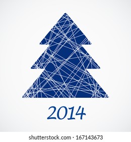 Creative paper Christmas tree. Vector Illustration. 