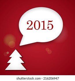 Creative paper Christmas tree. Vector Illustration. 2015 Year. 