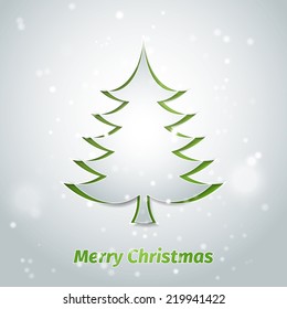 Creative paper Christmas tree. Vector Illustration.