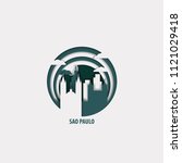 Creative paper cut layer craft Sao Paulo vector illustration. Origami style city skyline travel art in depth illusion