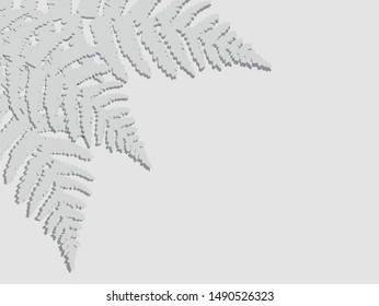 Creative paper cut white tropical leaves on Gradient background. Minimal summer exotic concept with copy space. Border arrangement. Paper art
