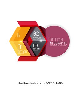 Creative paper geometric business infographic background templates for workflow layout, diagram, number options or web design