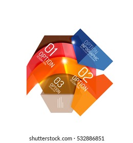Modelos de plano de fundo de informações empresariais geométricas de papel criativo para layout de fluxo de trabalho, diagrama, opções de número ou design da Web