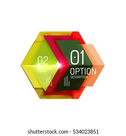 Creative paper geometric business infographic background templates for workflow layout, diagram, number options or web design