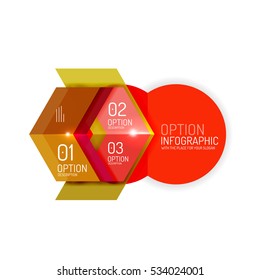 Creative paper geometric business infographic background templates for workflow layout, diagram, number options or web design