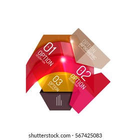 Creative paper geometric business infographic background templates for workflow layout, diagram, number options or web design