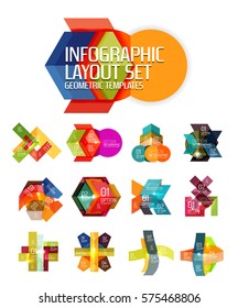 Creative paper geometric business infographic background templates for workflow layout, diagram, number options or web design