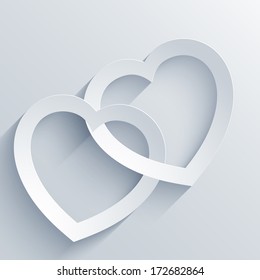 Creative paper heart illustration for your own design.