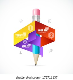 Creative paper infographics options banner