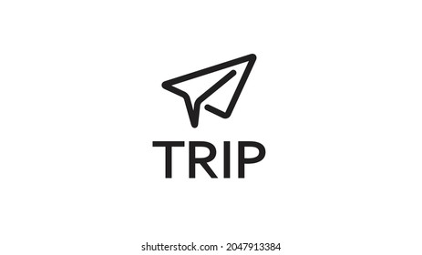 símbolo del vector del logotipo del avión de papel creativo