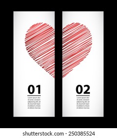 Creative paper labels for valentine's day