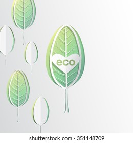 Creative paper leaf to love eco