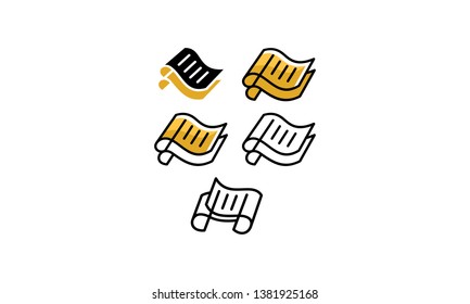 Creative paper line art logo vector icon
