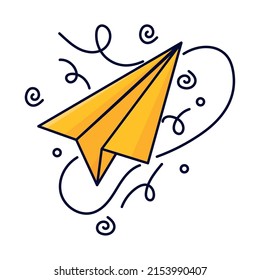 creative paper plane icon isolated