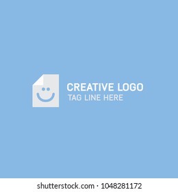 creative paper smile logo