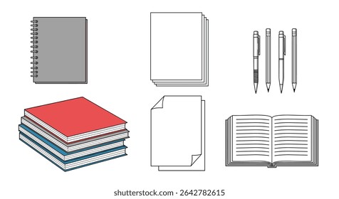Creative Paper and Writing Stationery Elements for Your Next Project with Versatile Application