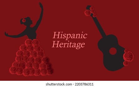 creative papercraft effect banner, Hispanic heritage.