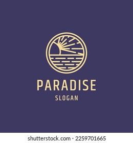 Creative paradise icon logo design vector illustration. Tropicana Resort and Spa logo design 