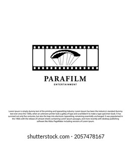 Diseño del logo de Creative parafilm. parapente y logotipo de película para su marca u otros.