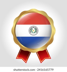 Vectordesign des Creative Paraguay-Flaggen-Labels