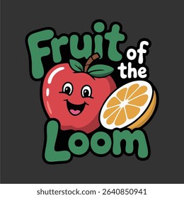 Creative parody logo with two cartoon apples, one with a big eyeball. Funny and quirky fruit design for humorous branding concepts.