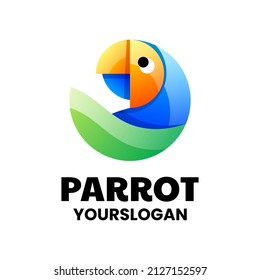 creative parrot colorful logo design