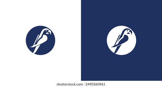 Creative parrot logo design with unique concept, premium vector