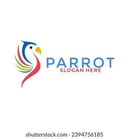 Creative Parrot logo vector, Colorful Bird logo design template