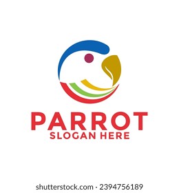 Creative Parrot logo vector, Colorful Bird logo design template
