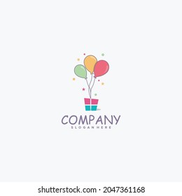 Plantilla de logotipo de globo de partido creativo