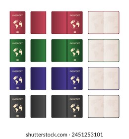 Creative of passports with a globe map isolated on a white background.  Vector illustration.
