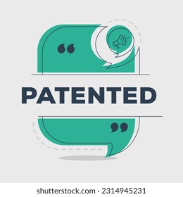 Creative (Patented) text written in speech bubble, Vector illustration.