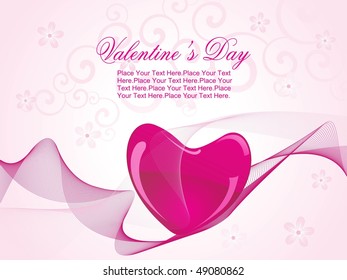 creative pattern background with magenta heart, wave