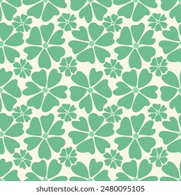 Creative pattern with green flowers. Vector