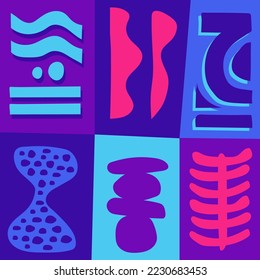 Creative pattern with hand drawn abstract shapes. Design background for social media post, cover, decoration, print, wallpaper and more.