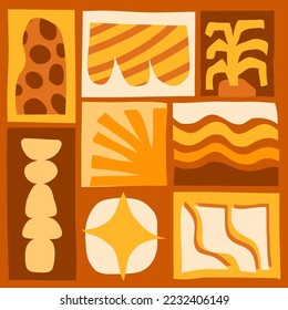 Creative pattern with hand drawn abstract shapes. Design background for social media post, cover, decoration, print, wallpaper and more.