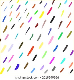 Creative Pattern with Hand Drawn Vertical Lines in Brush Colorful Design. Vector Illustration