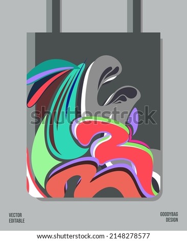 Creative Pattern on Goody bag : Vector Illustration