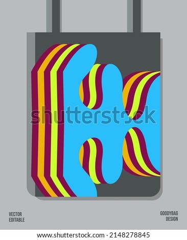 Creative Pattern on Goody bag : Vector Illustration