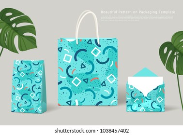 Creative Pattern on Packaging Template : Paper Bags and Envelope : Vector Illustration