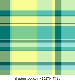 Creative pattern plaid seamless, warm fabric check tartan. Image textile background texture vector in teal and green colors palette.