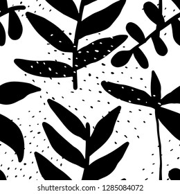 Creative pattern seamless background with floral elements and different textures. Collage. Design for poster, card, invitation, placard, brochure, flyer. Vector illustration